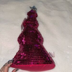 Nicole Miller pink sequin Christmas tree with star on top